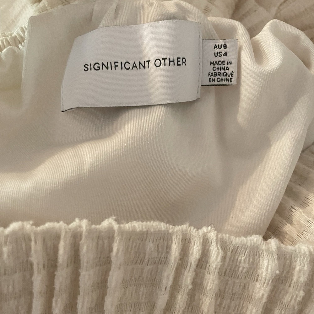 Significant Other Revolve Tiered Dress Women 4 Ivory Resort Coastal‎ Ethereal - Picture 8 of 9